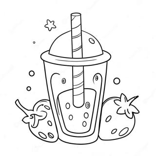 Page De Coloriage De Milkshake A La Fraise Avec Des Vermicelles 87467-27971