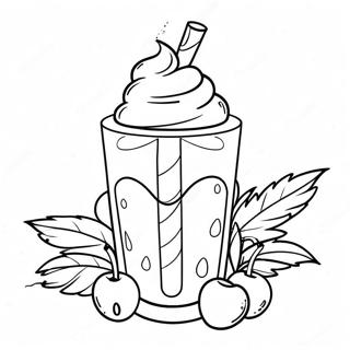 Page De Coloriage De Milkshake A La Vanille Avec Une Cerise Sur Le Dessus 87468-27973