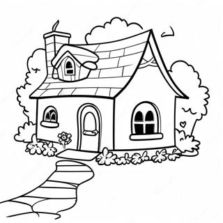 Page De Coloriage Dun Cottage Charmant 87596 28071