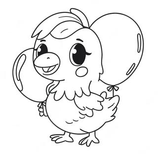 Page De Coloriage De Chica Mignonne Avec Des Ballons 87645 28108