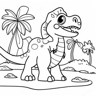 Page De Coloriage Aventure De Dinosaure 87799-28222