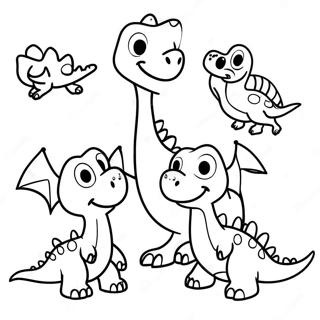 Page De Coloriage Famille De Dinosaures Amicale 87800-28225