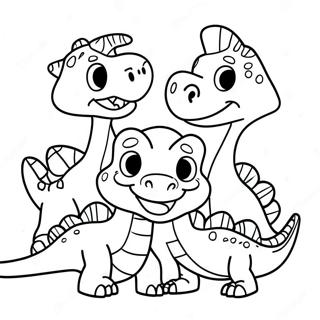 Page De Coloriage Famille De Dinosaures Amicale 87800-28226