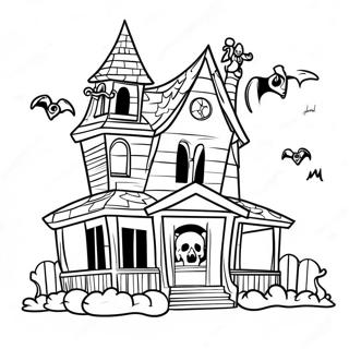 Page De Coloriage De Maison Hantee Frissons 87851-28270
