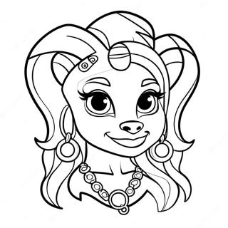 Page De Coloriage De Clawdeen Wolf Avec Des Accessoires Styles 87877-28289