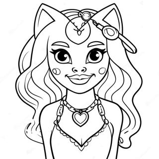Page De Coloriage De Clawdeen Wolf Avec Des Accessoires Styles 87877-28469