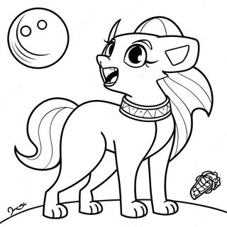 Clawdeen Wolf Hurlant A La Lune Page De Coloriage 87878-28474