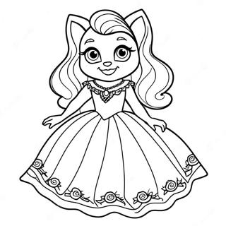 Clawdeen Wolf En Robe Fabuleuse Page De Coloriage 87879-28479