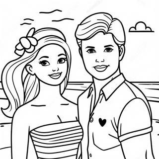 Page De Coloriage Barbie Et Ken A La Plage 87983-28558