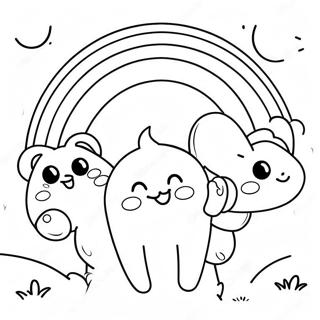 Page De Coloriage Des Amis Arc En Ciel Jaune Joyeux 88364-28844