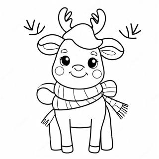 Page A Colorier Renne Mignon Avec Echarpes 88468-28921