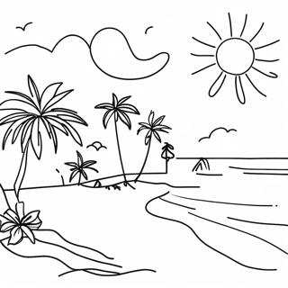 Page De Coloriage Dune Scene De Plage Coloree A Porto Rico 88545-28981