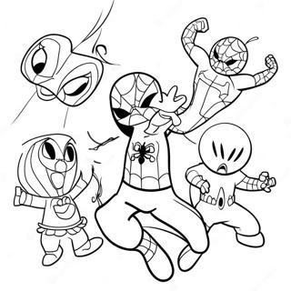 Page De Coloriage De Spiderman Joueur Avec Des Amis 88572 29005