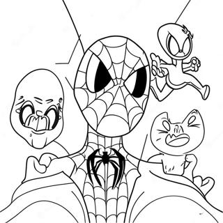 Page De Coloriage De Spiderman Joueur Avec Des Amis 88572 29006