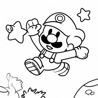 Page De Coloriage De Laventure Sautante De Mario En Papier 88726-29122