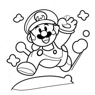 Page De Coloriage De Laventure Sautante De Mario En Papier 88726-29123