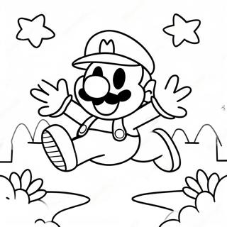 Page De Coloriage De Laventure Sautante De Mario En Papier 88726-29124