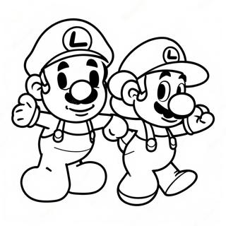 Page De Coloriage De Luigi Et Mario En Papier 88727-29125