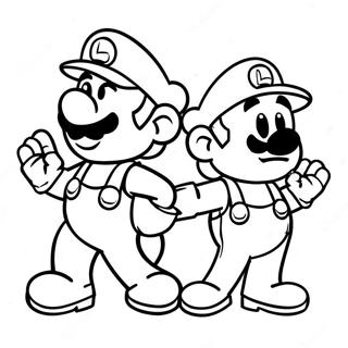 Page De Coloriage De Luigi Et Mario En Papier 88727-29126