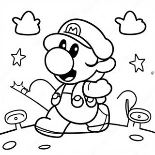 Page De Coloriage Du Monde Colore De Mario En Papier 88728-29130