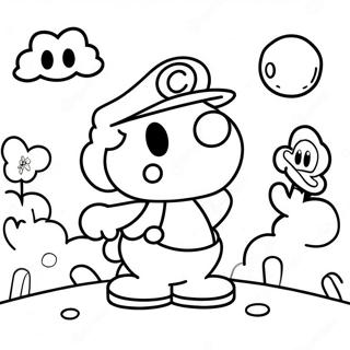 Page De Coloriage Du Monde Colore De Mario En Papier 88728-29132