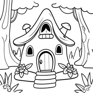 Maison De Fee Fantaisiste Dans La Foret Page A Colorier 88907 29267