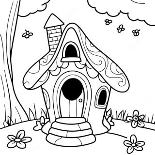 Maison De Fee Fantaisiste Dans La Foret Page A Colorier 88907 29268