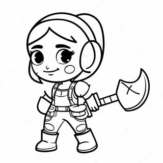 Jolie Fille Fortnite Avec Pioche Page A Colorier 88958-29301