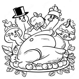 Page De Coloriage Du Festin De Thanksgiving En Famille De Bluey 89009-29337