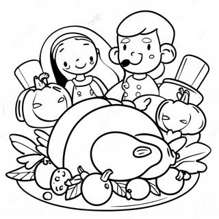 Page De Coloriage Du Festin De Thanksgiving En Famille De Bluey 89009-29338