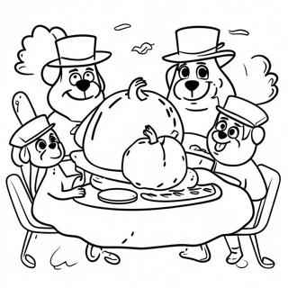 Page De Coloriage Du Festin De Thanksgiving En Famille De Bluey 89009 29339
