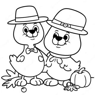 Page De Coloriage De Laventure De Thanksgiving De Bluey Et Bingo 89010-29341