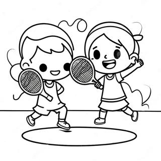 Page A Colorier Denfants Heureux Jouant Au Tennis 89190-29488