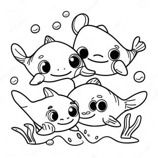 Page A Colorier De La Famille Bebe Requin Mignonne 8927-458