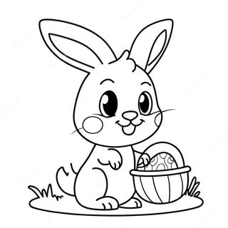 Page De Coloriage De Lapin De Paques Mignon Avec Un Panier 89317-29579