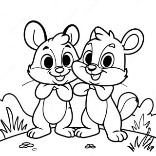 Page De Coloriage Chip Et Dale Dans Une Aventure Amusante 89523-29737