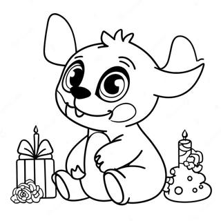 Page De Coloriage De La Fete Danniversaire De Stitch Mignon 89549-29757