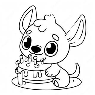 Page De Coloriage De La Fete Danniversaire De Stitch Mignon 89549-29758