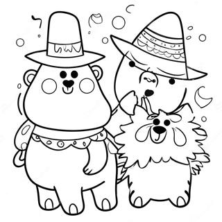 Page De Coloriage Des Animaux Festifs De La Fete Fiesta 89602-29804