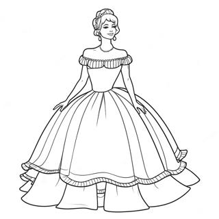 Page De Coloriage Coquette Elegante En Robe 89756-29919