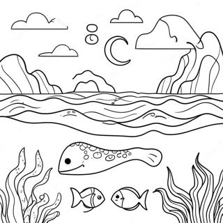 Page De Coloriage Scene Ocean Aquarelle 90064-30156