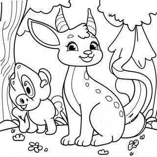 Page De Coloriage Animaux De La Foret Aquarelle Fantaisistes 90067-30168