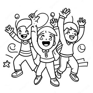 Page De Coloriage Denfants Excites Pour La Fin De Lecole 90198 30270