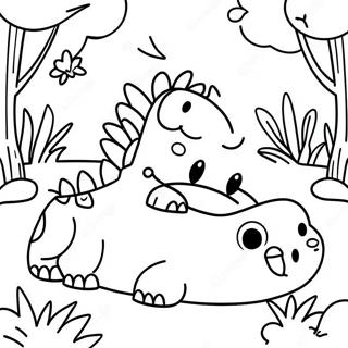 Page De Coloriage Des Crocs Mignons Dans Un Jardin 90224-30292