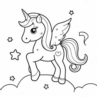 Page De Coloriage Dune Licorne Fantaisiste Avec Des Etoiles Et Une Lune 90250-30309