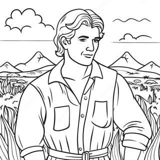 Page De Coloriage De Joseph Dans Le Champ Colore 90380-30411