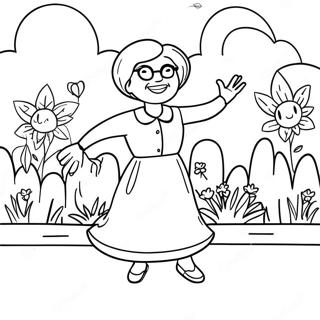 Page De Coloriage De Mamie Joueuse Dans Un Jardin 90406-30432