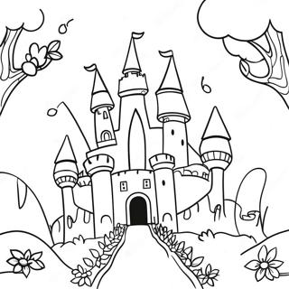 Page De Coloriage Enchanteresse De Chateau De Conte De Fees Fantaisiste 90509 30506