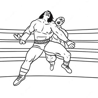 Page De Coloriage De Wwe Wrestler Sautant Sur Un Adversaire 90532-30517