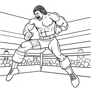 Page De Coloriage De Wwe Wrestler Sautant Sur Un Adversaire 90532-30518